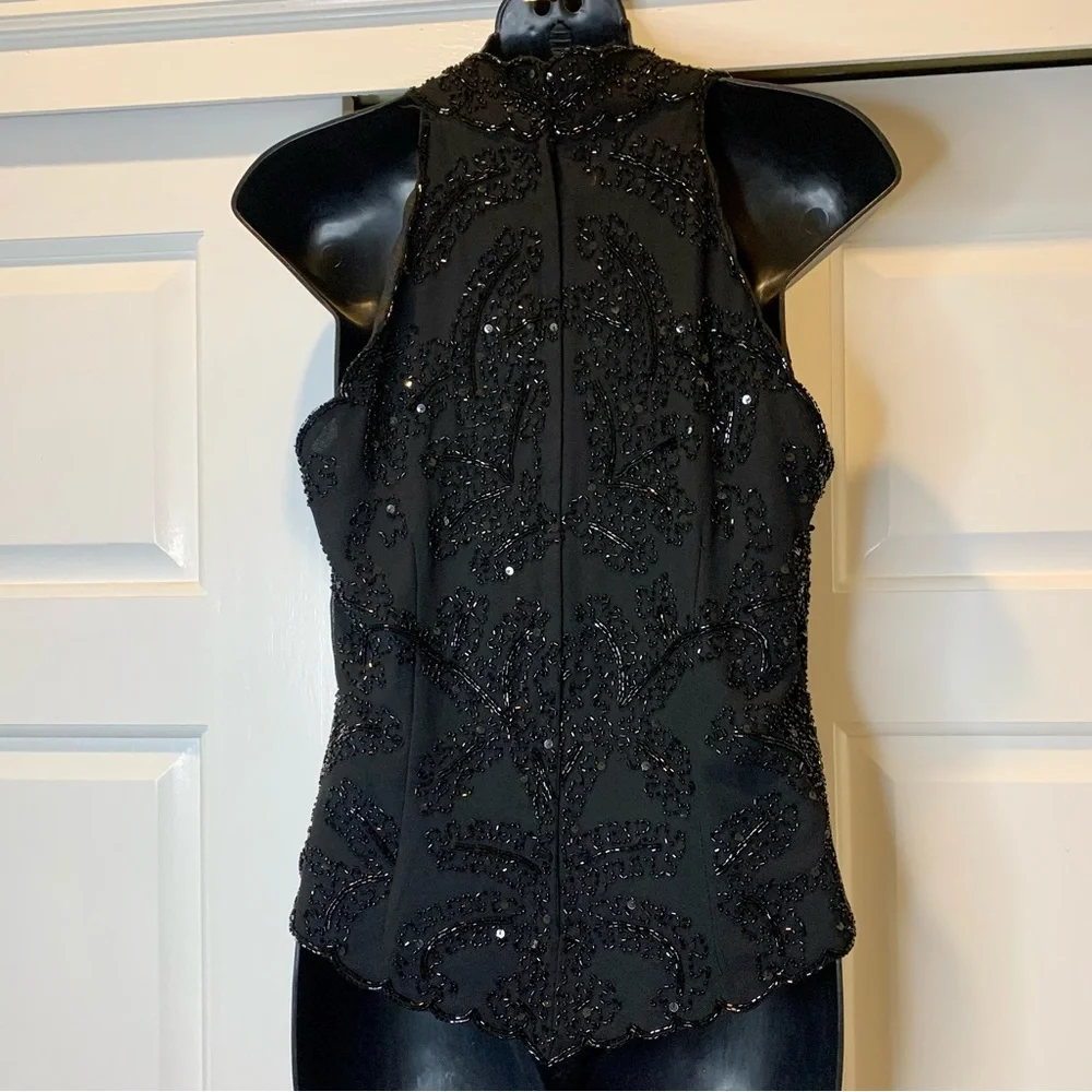 Jkara vintage beaded sequin top , Size Medium - Picture 2 of 6